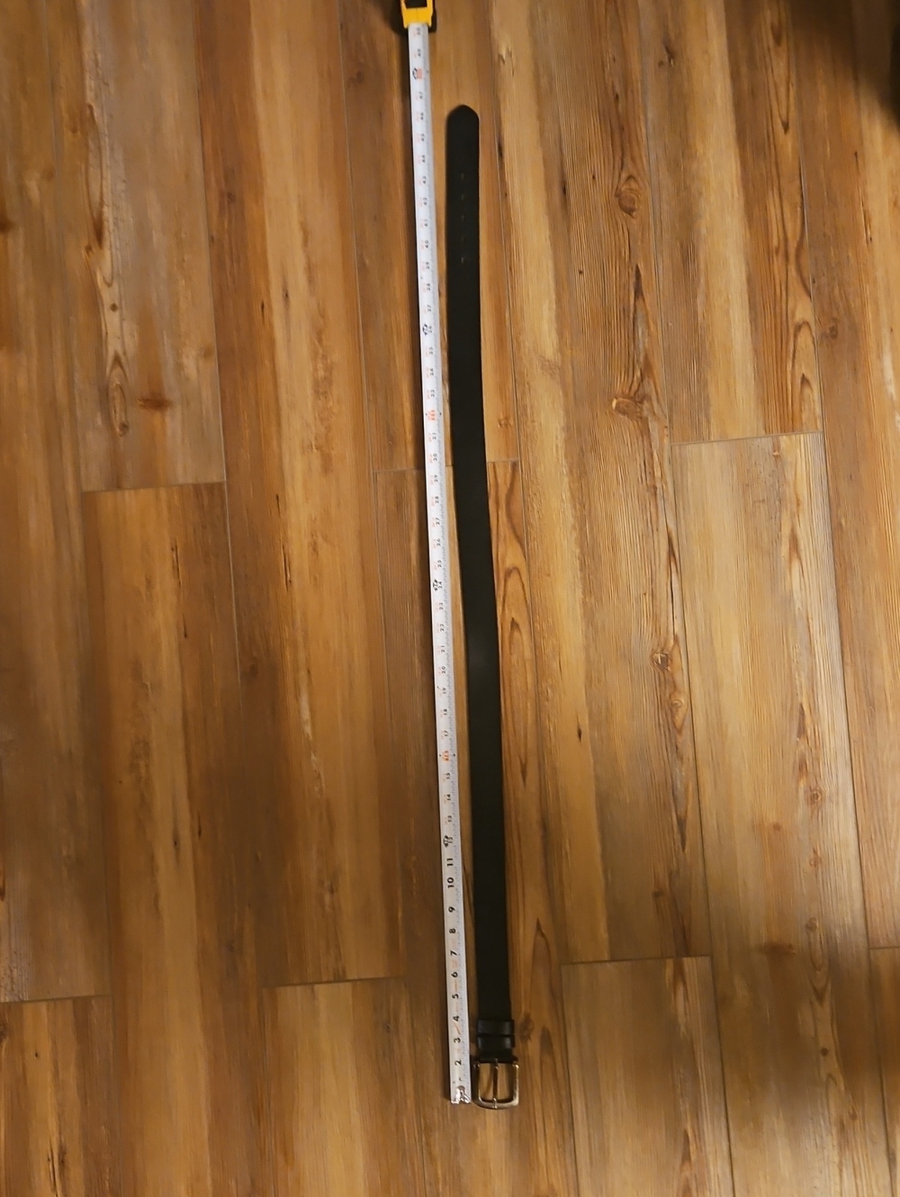 Classic Black Leather Belt with Silver Buckle